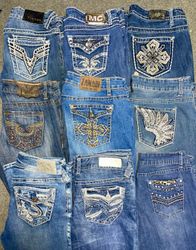 Y2K embroidered flared/Bootcut Jeans