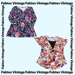 (FV-893) Ensemble de hauts floraux vintage | Esthé..