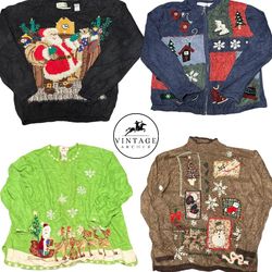 Pulls et cardigans de Noël Y2K : 10 pièces (S-10)