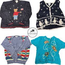 Pulls et cardigans rétro Y2K Édition Chats Uniques..