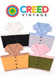 CR1134  Upcycled Button-Front Crop Blouse