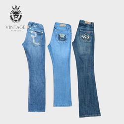 Y2K Embellished And Embroidered Flare Jeans