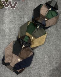 Veste active en velours côtelé patchwork retravail..