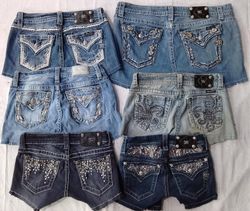 CR5963  Upcycled Miss Me Shorts