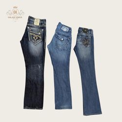 Miss Me True Religion and Rock Revival Flare Strai..