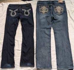 Low Rise Back Pocket Embalishment Jeans (Designer ..