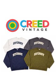 CR1136 Überarbeitetes Style Stüssy Logo Print Swea..