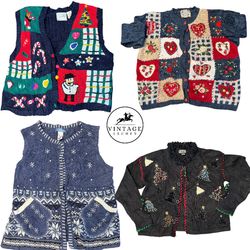 Pulls et cardigans rétro Y2K Édition Noël 10pcs (S..
