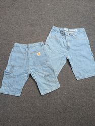 Carhartt Light Blue Rework Style Jorts
