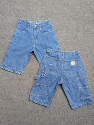 Carhartt Mid Blue Rework Style Jorts