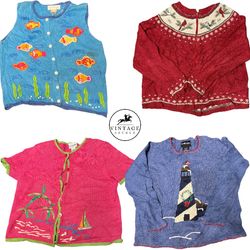 Vintage Sweaters & Cardigans Unique 10pcs (S-25)