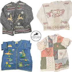 Vintage Sweaters & Cardigans Unique 10pcs (S-33)