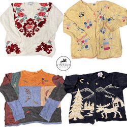 Vintage Sweaters & Cardigans Unique 10pcs (S-36)