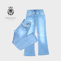 Jeans évasés ornés et brodés Y2K