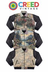 CR1142  Upcycled Tapestry Bomber Jacket