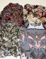 Y2K Floral and Bandana Print L/S Tops | V-T316