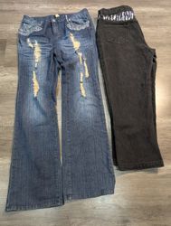 3224 - Embroidery Style Straight & Flare pants