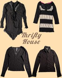 Gothic Black Y2k Tops(TH/140)