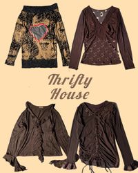 Cow Girl Browns Y2k Tops(TH/141)