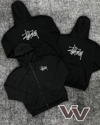 Stussy überarbeitet Stil schwarze Reißverschluss-H..