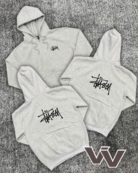 Stussy überarbeiteter Stil graue Reißverschluss-Ho..