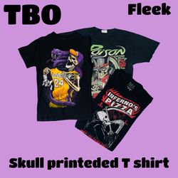 T-shirt con stampa teschi