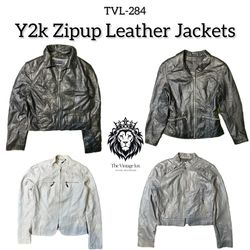 Y2k Zipup Leather Jackets (TVL-284)