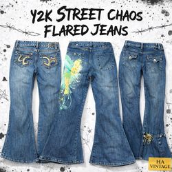 Y2K Street Chaos Flared Jeans Inc Disney