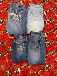 Y2k embroidery bootcut jeans