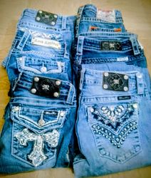 Miss me true religion rock revival flared and boot..