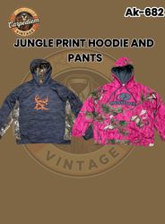 Moletom e calças com estampa de selva Ak-682