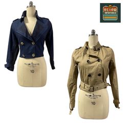 Upcycled Cropped Trench Jacket