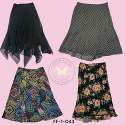 •	Elegant Floral Printed Poly Skirt for Everyday S..