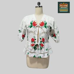 Upcycled Table Cloths Full SLV Blouse