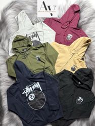 Stussy rework style 8ball zipper hoodies