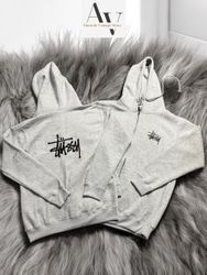 Stussy zipper hoodie in gray (rework style)
