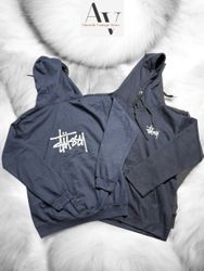 Stussy zipper hoodie in blue (rework style)