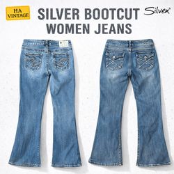 Y2K Bootcut Women Silver Jeans