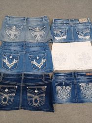 HD1321 Damen Upcycled Y2K Veredelte Denim Mikro Mi..