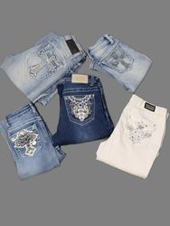 Yv195 Preloved Embroidered jeans 7P
