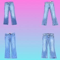 Jeans a zampa d'elefante in denim dell'era Brithne..