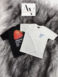 Stussy rework style strawberry 🍓 black an white t..