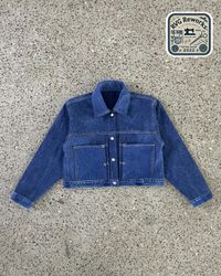 Veste à double poche en crop upcyclé