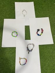 (FV-908) Handgemachte Perlenringe & Armbänder Bund..