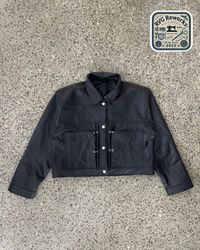 Veste à poches doubles en crop upcyclé