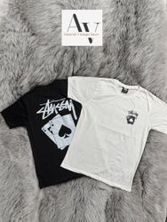 Stussy rework style pockercard black and white tee