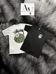 Stussy rework style 8ball bolt black and white t s..