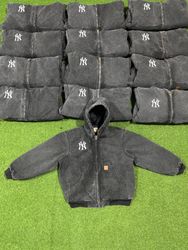 Rework style acid wash NY Carhartt hooded black ja..