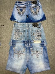 Miss Me True Religion Rock Revival Shorts