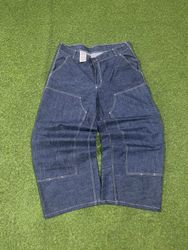Jeans blu baggy in stile Carhartt rework